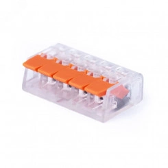 Клемма соединительная универсальная 5-ти проводная с рычагом 0.14-2.5/4.0 (10шт) (WAGO Клемма соединительная универсальная 5-ти проводная с рычагом 0.14-2.5/4.0 (10шт) (WAGO