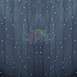 Гирлянда светодиодный Дождь 2х9 м, эффект водопада, прозрачный провод, 24В, диоды белые Гирлянда светодиодный Дождь 2х9 м, эффект водопада, прозрачный провод, 24В, диоды белые