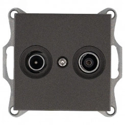 Розетка TV+FM9.5 мм оконечная с накладкой, цвет Мокко Розетка TV+FM9.5 мм оконечная с накладкой, цвет Мокко