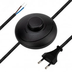 Шнур сетевой с напольным переключателем 2х0,75 мм, 2,5 м черный Шнур сетевой с напольным переключателем 2х0,75 мм, 2,5 м черный