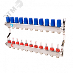Коллекторная группа с расходомерами 1' х 11 выходов 3/4' НР евроконус