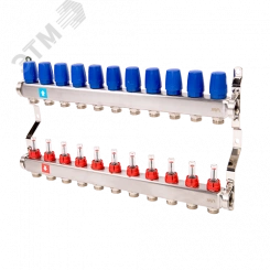 Коллекторная группа с расходомерами 1' х 11 выходов 3/4' НР евроконус