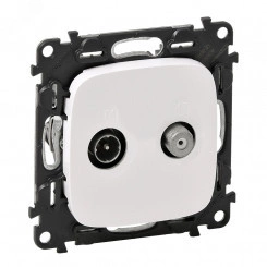 Valena ALLURE Розетка TV-SAT двухкабельная с лицевой панелью белая Valena ALLURE Розетка TV-SAT двухкабельная с лицевой панелью белая