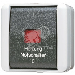 Выключатель аварийный 10AX 400V для систем отопления накладной IP44 Выключатель аварийный 10AX 400V для систем отопления накладной IP44