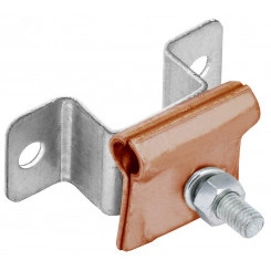 Держатель-зажим соединительный круглого проводника-12мм опорный L=30-40мм медь Держатель-зажим соединительный круглого проводника-12мм опорный L=30-40мм медь