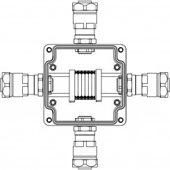 Взрывозащищенная клеммная коробка из полиэстера TBE-P-03 -(6xCBC.2) -1x6018ANP22BKM2SB(A) - 1x6018ANP22BKM2SB(B) - 1x6018ANP22BKM2SB(C) -1x6018ANP22BKM2SB(D)1Ex e IIC Т5 Gb /Ex tb IIIC T95°C Db