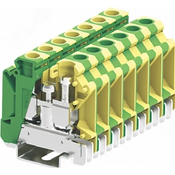 Клемма SUK 1-1 земля винтовая, сечение 16 мм. кв., желто-зеленая