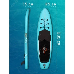 SUP-доска 335х83х15см бирюзовый+черный N4L JAZZWAve