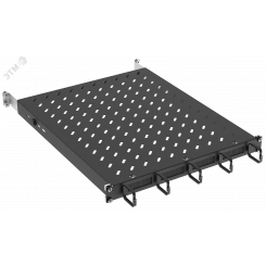 Полка стационарная ITK by ZPAS 19'' 1U с кабельным органайзером и щеточным вводом нагрузка до 120кг 750мм черная
