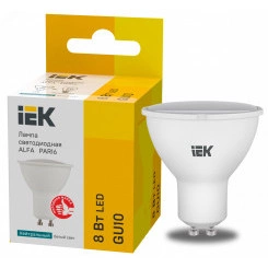 Лампа LED ALFA PAR16 софит 8Вт 230В 4000К GU10 (6шт)IEK