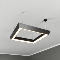 Светильник светодиодный RVE-PLS5070-BOX-TILT-IN-558-P (Квадрат внутрь накл. 30 558x558x83мм сег. 558мм 50x70мм 46Вт подвесной 4000K Анод)