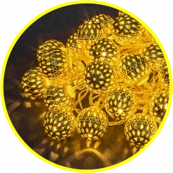 Гирлянда новогодняя светодиодная NGF-D003-30WW-230 золотые шарики-металл 3.9м TR Гирлянда новогодняя светодиодная NGF-D003-30WW-230 золотые шарики-металл 3.9м TR