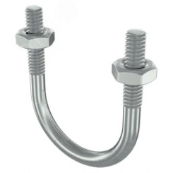 Скоба монтажная U-образная с резьбой М8 с гайками для труб d 1 1/4'' Скоба монтажная U-образная с резьбой М8 с гайками для труб d 1 1/4''