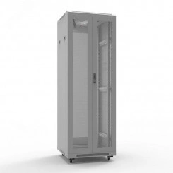 Шкаф напольный 19 Standart 42U 0.6х0.6м распашн перф. двери RAL7035 из 2частей, Шкаф напольный 19 Standart 42U 0.6х0.6м распашн перф. двери RAL7035 из 2частей,
