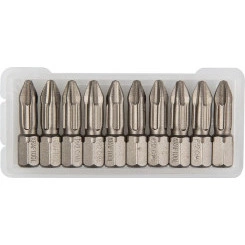 Биты ''X-DRIVE'' торсионные кованые, обточенные, , Cr-Mo сталь, тип хвостовика C 1/4'', PH2, 25мм, 10шт Биты ''X-DRIVE'' торсионные кованые, обточенные, , Cr-Mo сталь, тип хвостовика C 1/4'', PH2, 25мм, 10шт