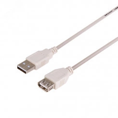 Кабель USB (шт. USB A - гн. USB A), 1.8м., серый