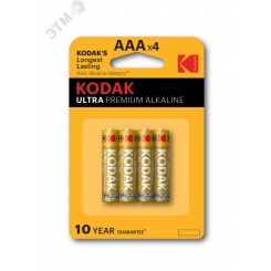 Батарейка Kodak LR03-4BL ULTRA PREMIUM Alkaline [ K3A-4 U] (40/200/32000)