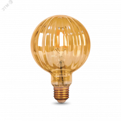 Лампа светодиодная LED 4 Вт 380 Лм 2400К теплая Е27 G100 golden Baloon Filament Gauss