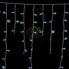 Гирлянда Айсикл Бахрома светодиодный, 1,8 х 0,5 м, белый провод, 230 В, диоды синие, 48 LED
