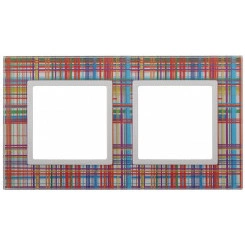 Рамка на 2 поста, стекло, Эра Elegance, прозрачный+бел, 14-5102-00