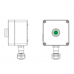 Взрывозащищенный пост управления из алюминия      120x120x90мм 1Ex d e IIC Т6 Gb / Ex tb IIIC T80°C Db IP66
