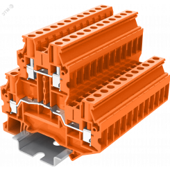 Клемма TU 2-уровневая винтовая, сечение 4 мм. кв., оранжевая