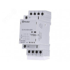 Модульные контакторы 25А, 4 NO, Механический индикатор + Светодиод, Контакты AgSnO2
