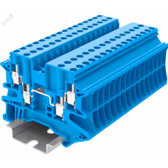 Клемма TU 2-2 винтовая, сечение 2,5 мм. кв., синяя