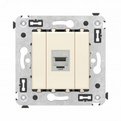 Avanti Компьютерная розетка RJ-45 без шторки в стену, кат.6А одинарная экранированная,  Ванильная дымка