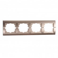 DERIY Рамка 4-ая горизонтальная светло-коричневая металлик