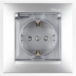 Розетка 2Р+Е Schuko, со шторками, с крышкой, IP44, 16А, 250В, винтовой зажим, черный глянец Розетка 2Р+Е Schuko, со шторками, с крышкой, IP44, 16А, 250В, винтовой зажим, черный глянец