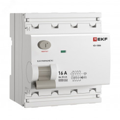 Выключатель дифференциального тока ВД-100N  4P 16А 30мА тип A эл-мех 6кА PROXIMA EKF
