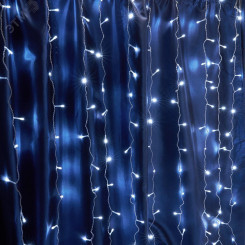 Гирлянда занавес LED 5000К эффект стробов 2х1.5м IP44 Гирлянда занавес LED 5000К эффект стробов 2х1.5м IP44