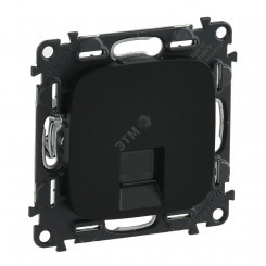 Valena ALLURE Информационная розетка одиночная RJ45 Кат 6 UTP С лицевой панелью Антрацит Valena ALLURE Информационная розетка одиночная RJ45 Кат 6 UTP С лицевой панелью Антрацит