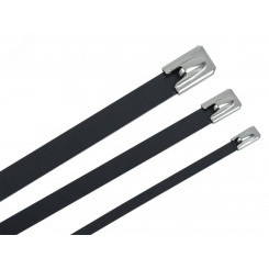 Хомут стальной ХСт 7,9х250мм с пол. покр. (100шт/упак) Хомут стальной ХСт 7,9х250мм с пол. покр. (100шт/упак)