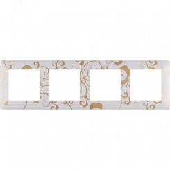 Valena LIFE Рамка 4 поста Ампир белый универсальная