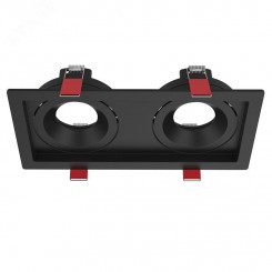 Рамка для модульного светильника FLEX 50 11 двойная встраиваемая 110х220х55мм RAL9005 черный муар поворотная Рамка для модульного светильника FLEX 50 11 двойная встраиваемая 110х220х55мм RAL9005 черный муар поворотная