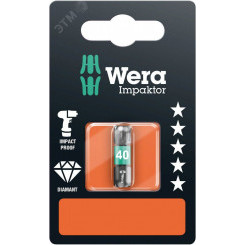 Бита ударная 867/1 IMP DC Impaktor TORX SB алмазное покрытие хвостовик 1/4 C 6.3 TX 40 x 25 мм с держателем-еврослот Бита ударная 867/1 IMP DC Impaktor TORX SB алмазное покрытие хвостовик 1/4 C 6.3 TX 40 x 25 мм с держателем-еврослот