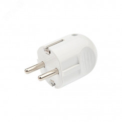 Вилка Евро прямая с з/к 16А белая REXANT Вилка Евро прямая с з/к 16А белая REXANT