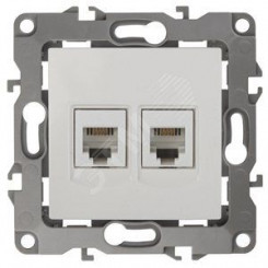 Розетка телефонная двойная 2XRJ11, Эра12, слоновая кость, 12-3106-02 Розетка телефонная двойная 2XRJ11, Эра12, слоновая кость, 12-3106-02