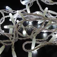 Гирлянда Нить 10 м, постоянное свечение, белый ПВХ, 24В, белый Гирлянда Нить 10 м, постоянное свечение, белый ПВХ, 24В, белый