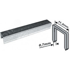 Скобы для степлера закаленные 11.3 мм х 0.7 мм, (узкие тип 53) 8 мм, 1000 шт