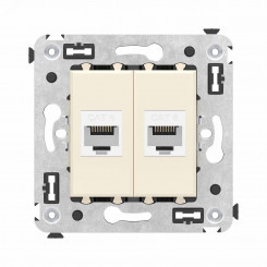 Avanti Компьютерная розетка RJ-45 без шторки в стену, кат.6 двойная,  Ванильная дымка