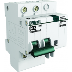 Выключатель автоматический дифференциальный АВДТ встроенная защита от сверхтоков 2Р 63А 300мА AC D ДИФ-101