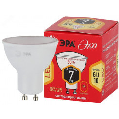 Лампа светодиодная ECO LED MR16-7W-827-GU10 (диод, софит, 7Вт, тепл, GU10) (10/100/4000)