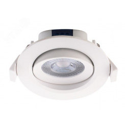 Светильник светодиодный точечный встраиваемый ДВО-7Вт 3000К 500 500Лм IP40 38° круглый поворотный белый Jazzway