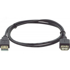 Кабель USB-A 2.0 M на USB-A F, 3.0 м., черный