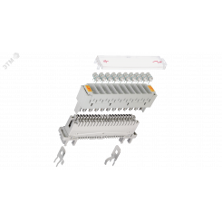 Магазин защиты по напряжению на 10 пар для трехконтактных разрядников серый