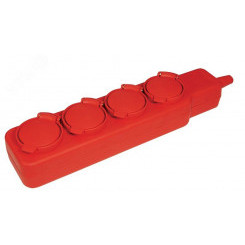 Удлинитель У04В 4 места с защитными крышками IP44 Удлинитель У04В 4 места с защитными крышками IP44