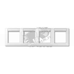Рамка 4 поста горизонтальная с полем для надписи белая Рамка 4 поста горизонтальная с полем для надписи белая